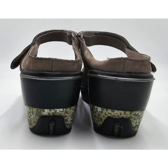 Jambu Wedge Platform Sandals Gray Leather Laser Cut Journey Encore Women's 9.5M - Picture 4 of 9